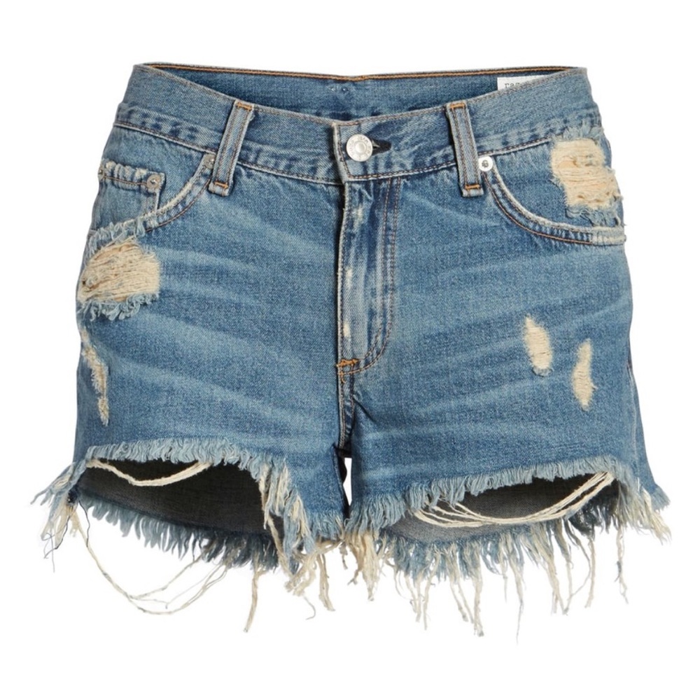✨ Rag & Bone ✨ Distressed Cut Off Frayed Jean Denim Shorts Size 25